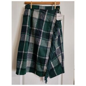 Plaid Green Wrap Skirt